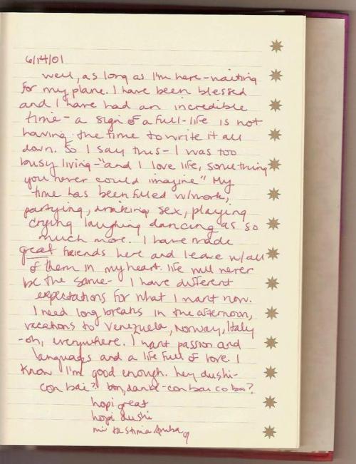 Caption: from the silk journal, 6.14.01. 