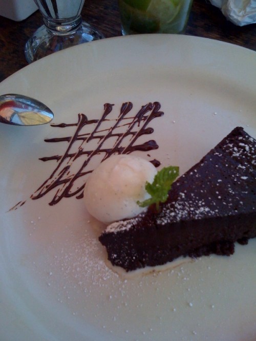 Flourless Chocolate Cake at Chez Oskar